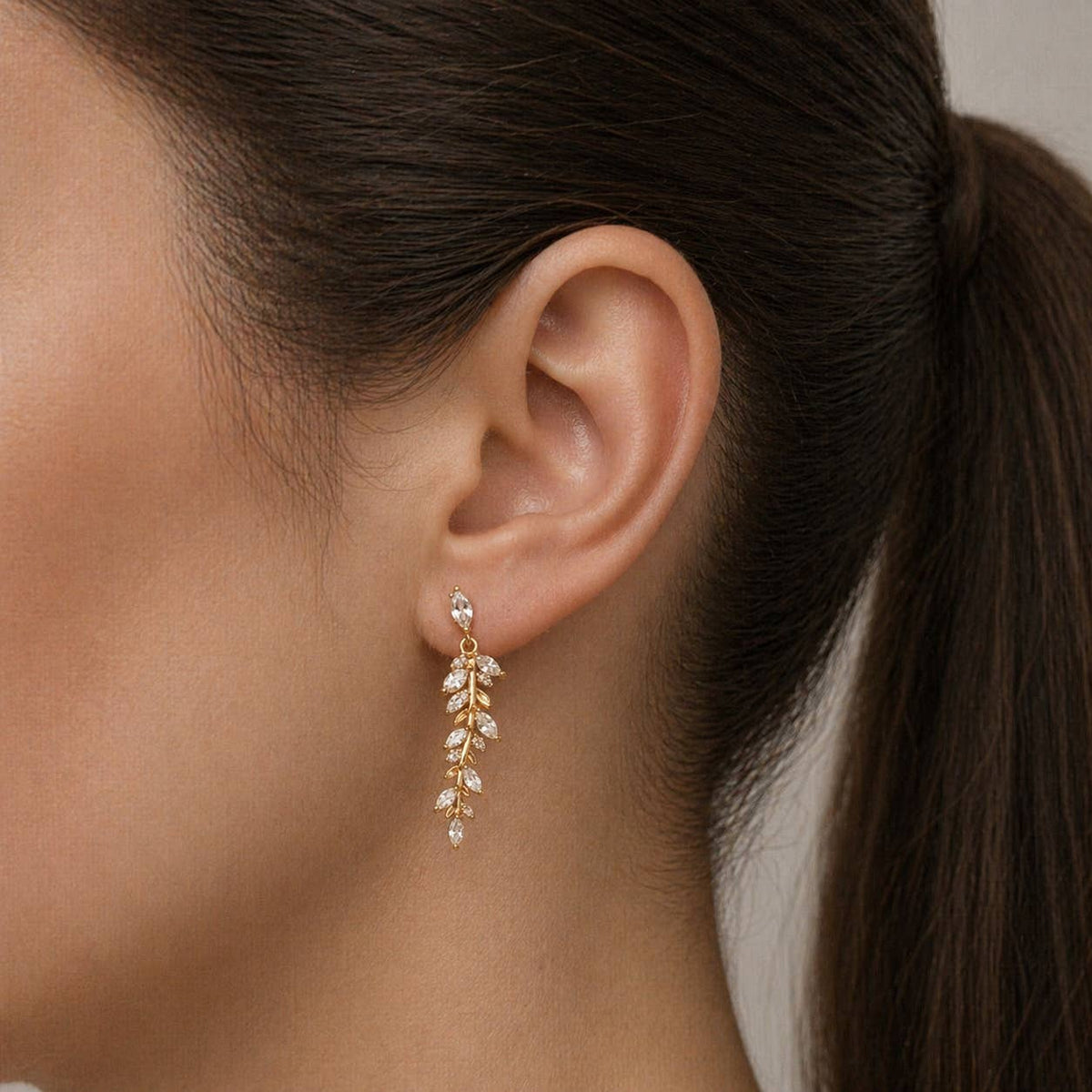 Feather Fern Drop Earrings