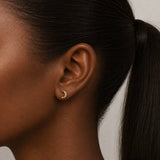 Pave Moon Stud Earrings