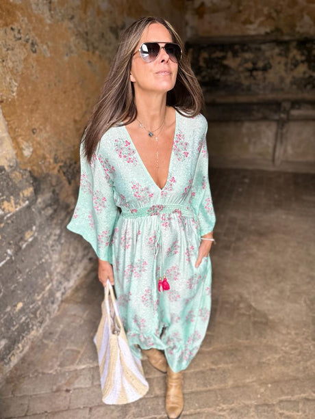 Delphine Silk Maxi Dress Jade