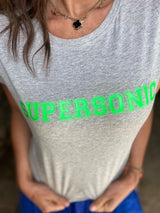 Camiseta Supersonic gris/verde neón