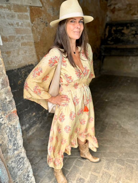 Delphine Silk Maxi Dress Sand