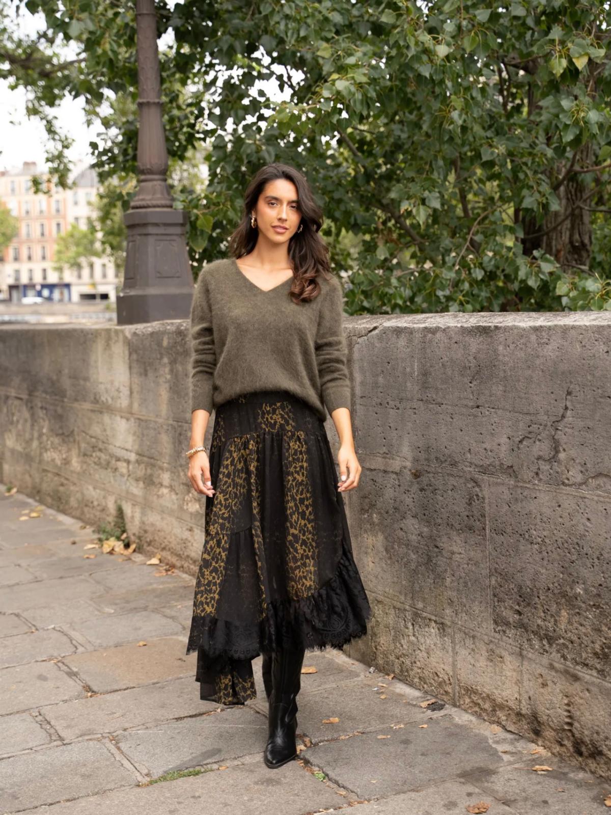 Talent Animal Print Skirt - Khaki