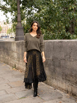 Talent Animal Print Skirt - Khaki