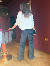 Row Corduroy Wide Leg Pant - Black