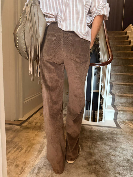 Row Corduroy Wide Leg Pant - Chocolate