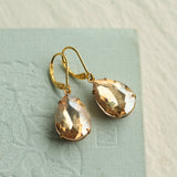 Vintage Champagne Teardrop Earrings