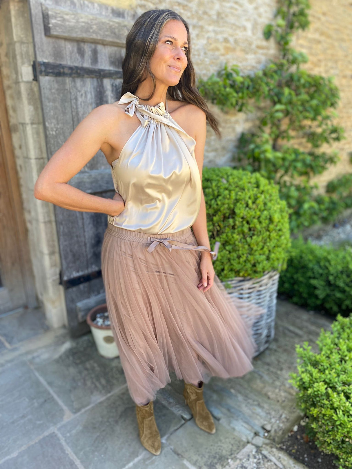 Tessa Tulle Skirt Camel