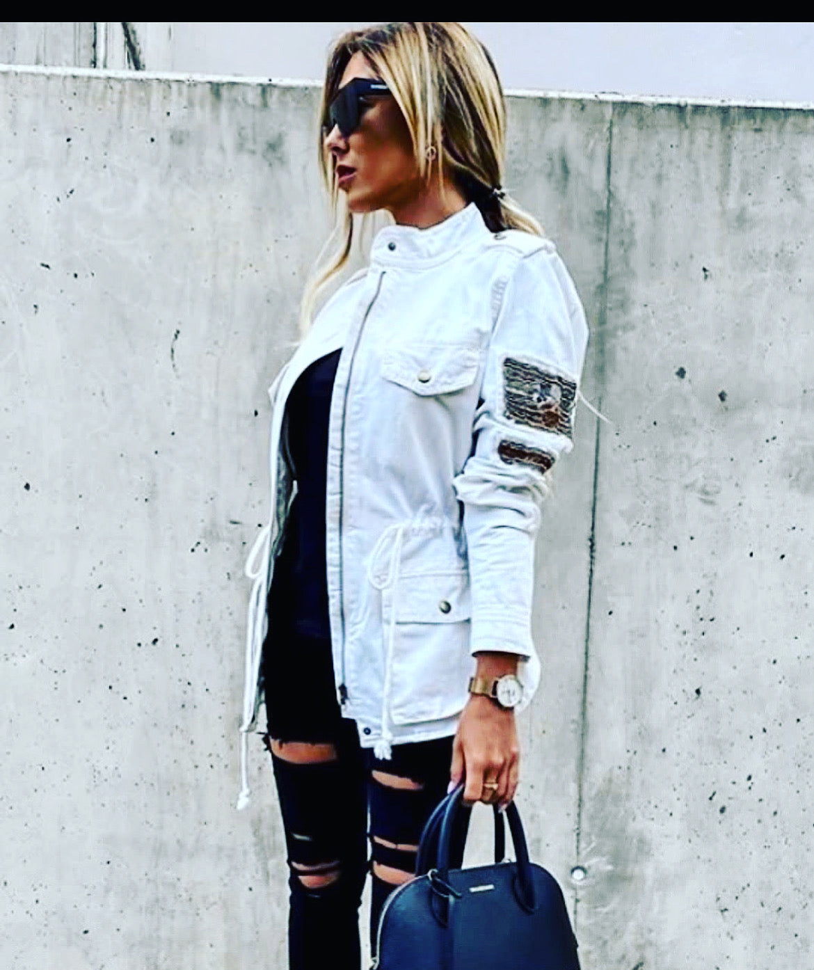 Chaqueta cargo Niko blanca