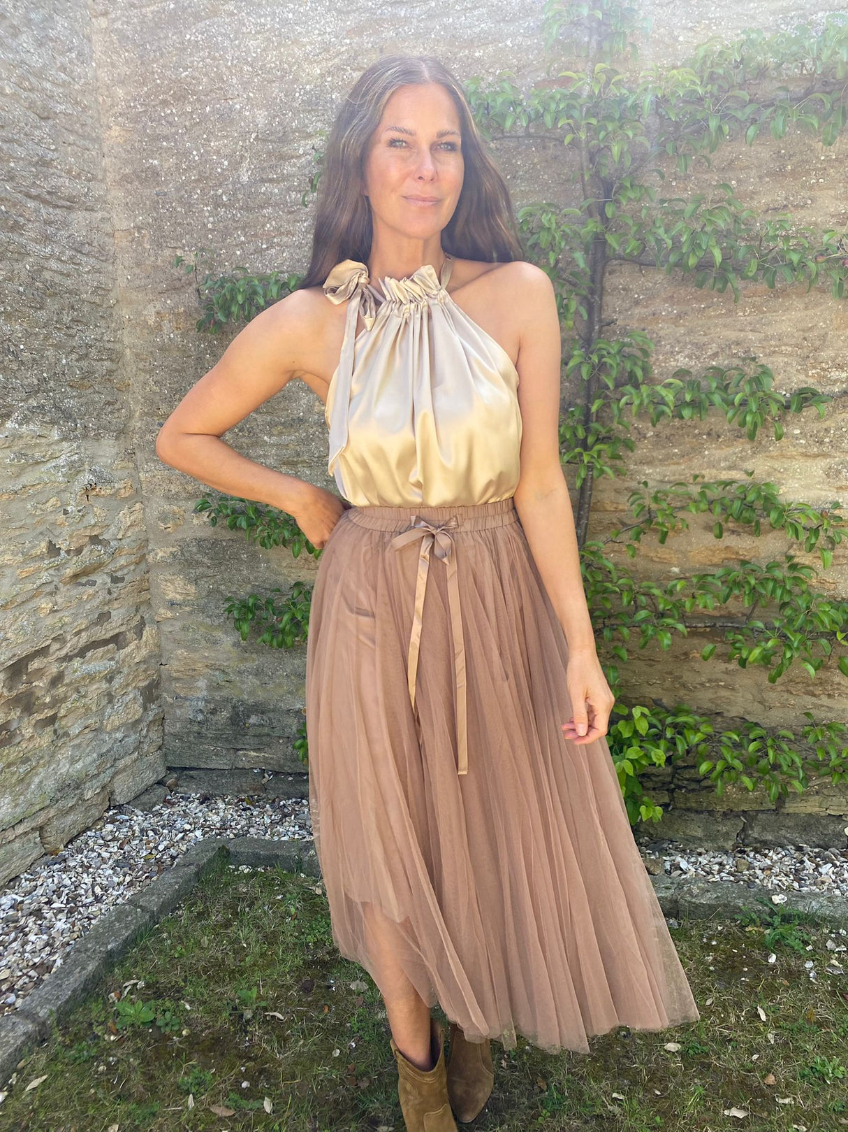 Tessa Tulle Skirt Camel