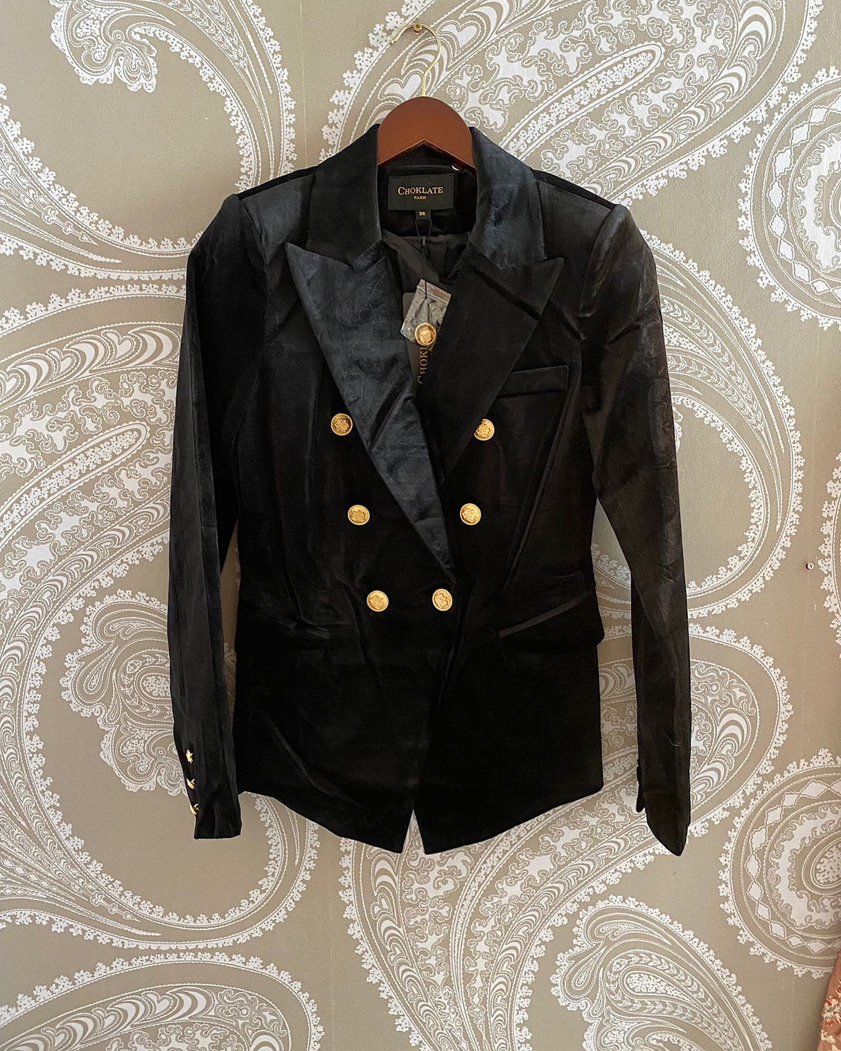 Victoria Velvet Blazer - Black