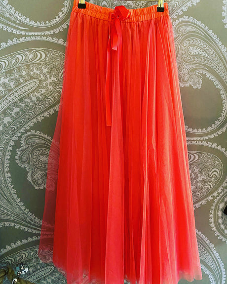 Falda de tul Tessa color coral