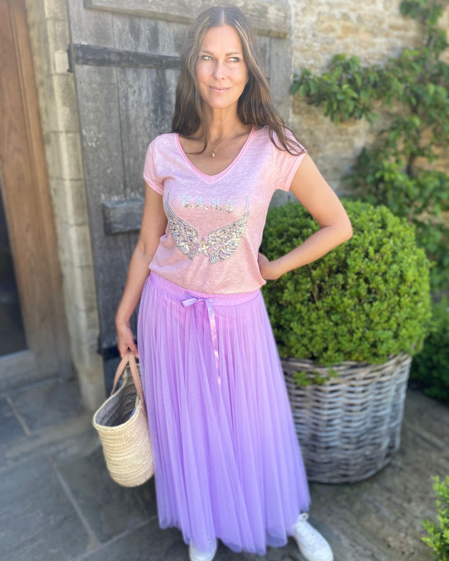 Purple tulle skirt uk shop