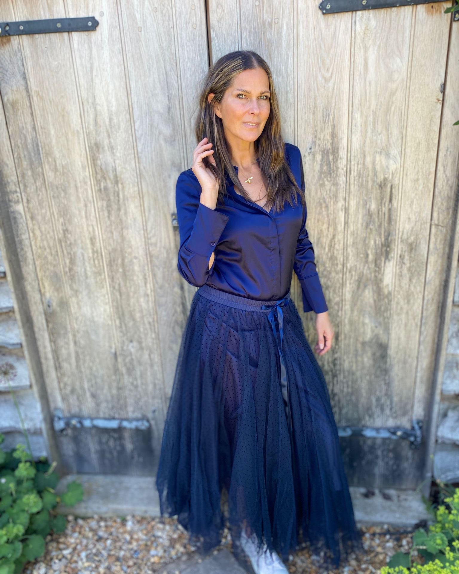 Navy tulle maxi skirt Clearance