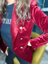Blazer Victoria de terciopelo rojo