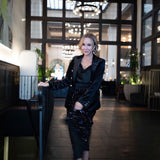 Victoria Velvet Blazer - Black