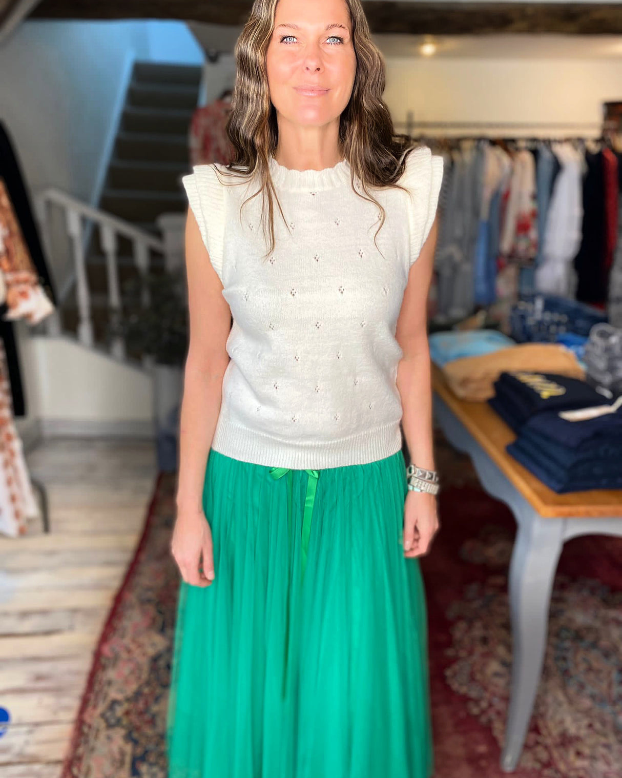 Falda de tul verde Tessa