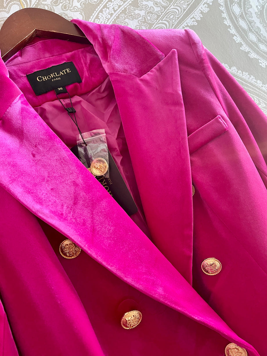 Victoria Velvet Blazer - Magenta – Law & Co.