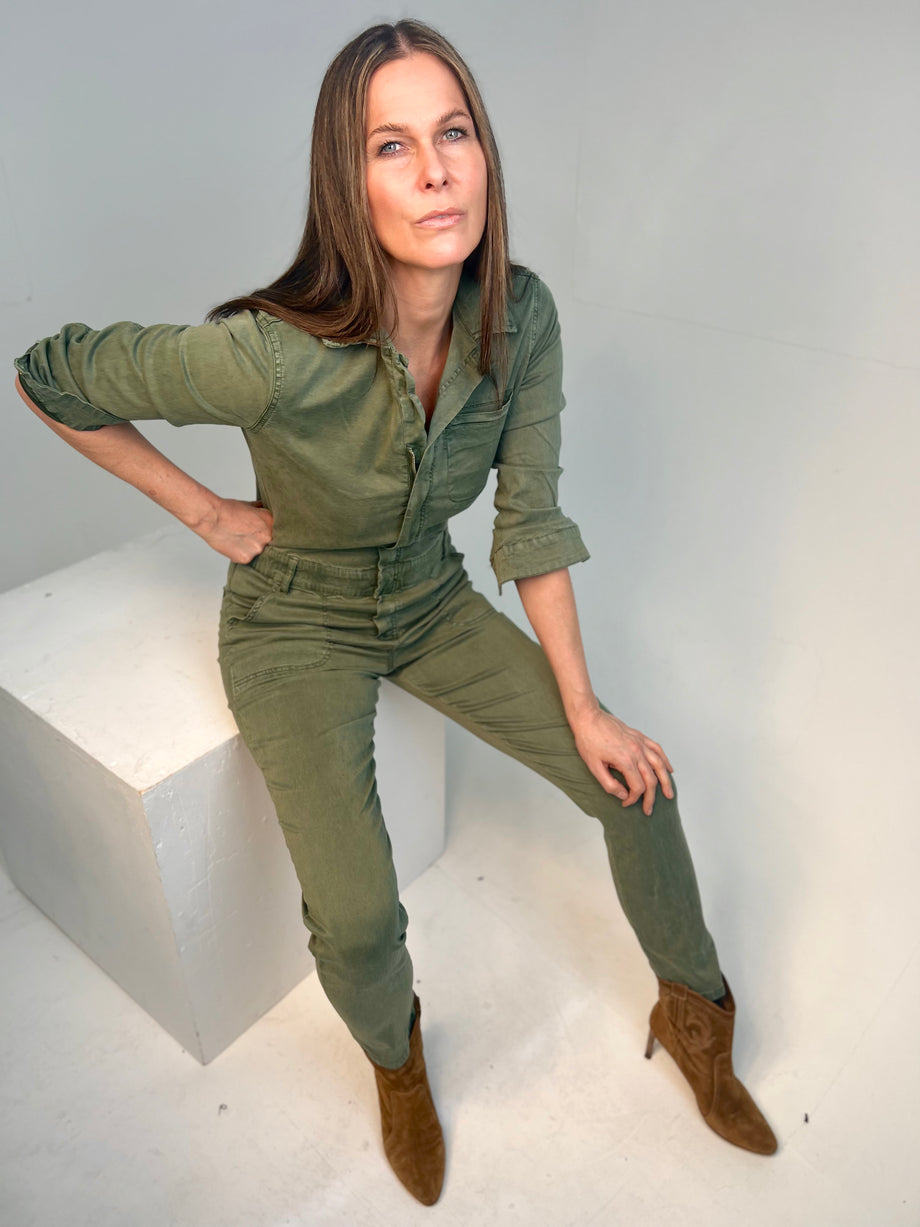 Khaki jumpsuit best sale