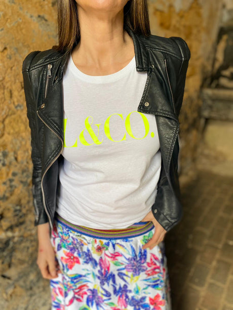 Camiseta LCo blanca/neón