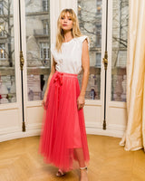 Falda de tul Tessa color coral
