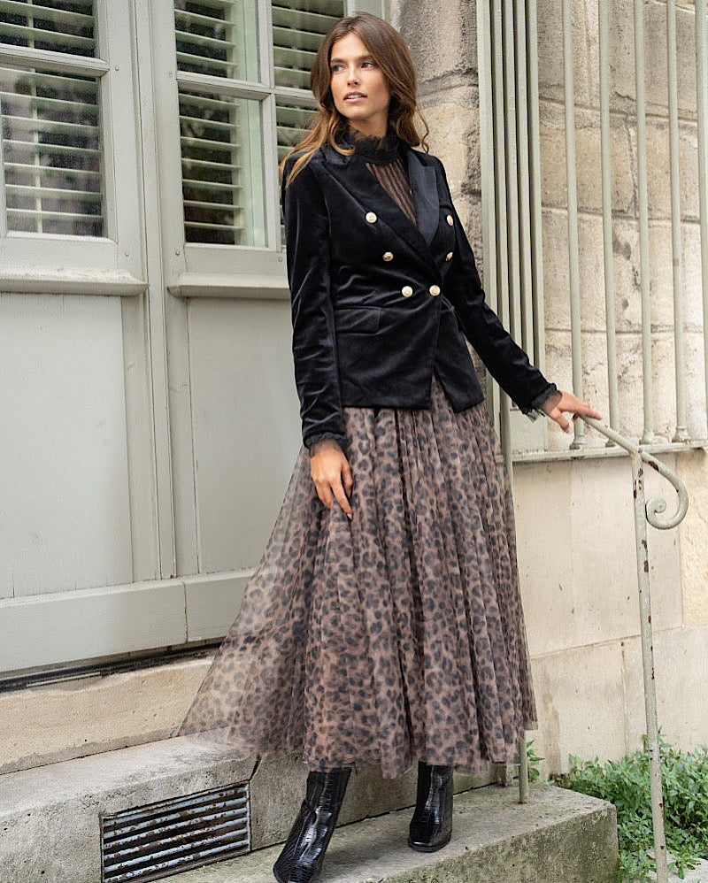 Victoria Velvet Blazer - Black
